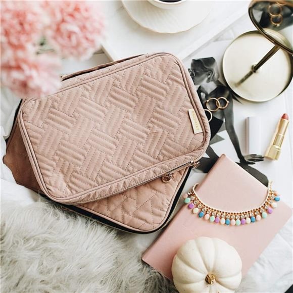 Jewelry Organizer Case Travel Jewelry Storage Bag for Jewelery, Soft Pink - Picture 6 of 7